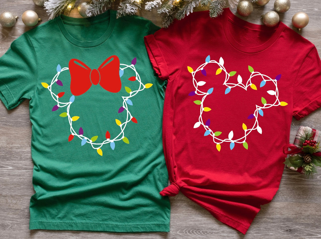 Mouse Christmas Lights Shirt for Adults and Kids