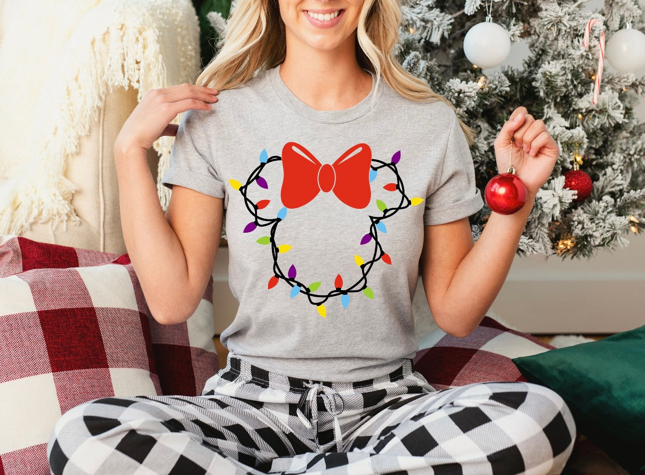 Mouse Christmas Lights Shirt for Adults and Kids