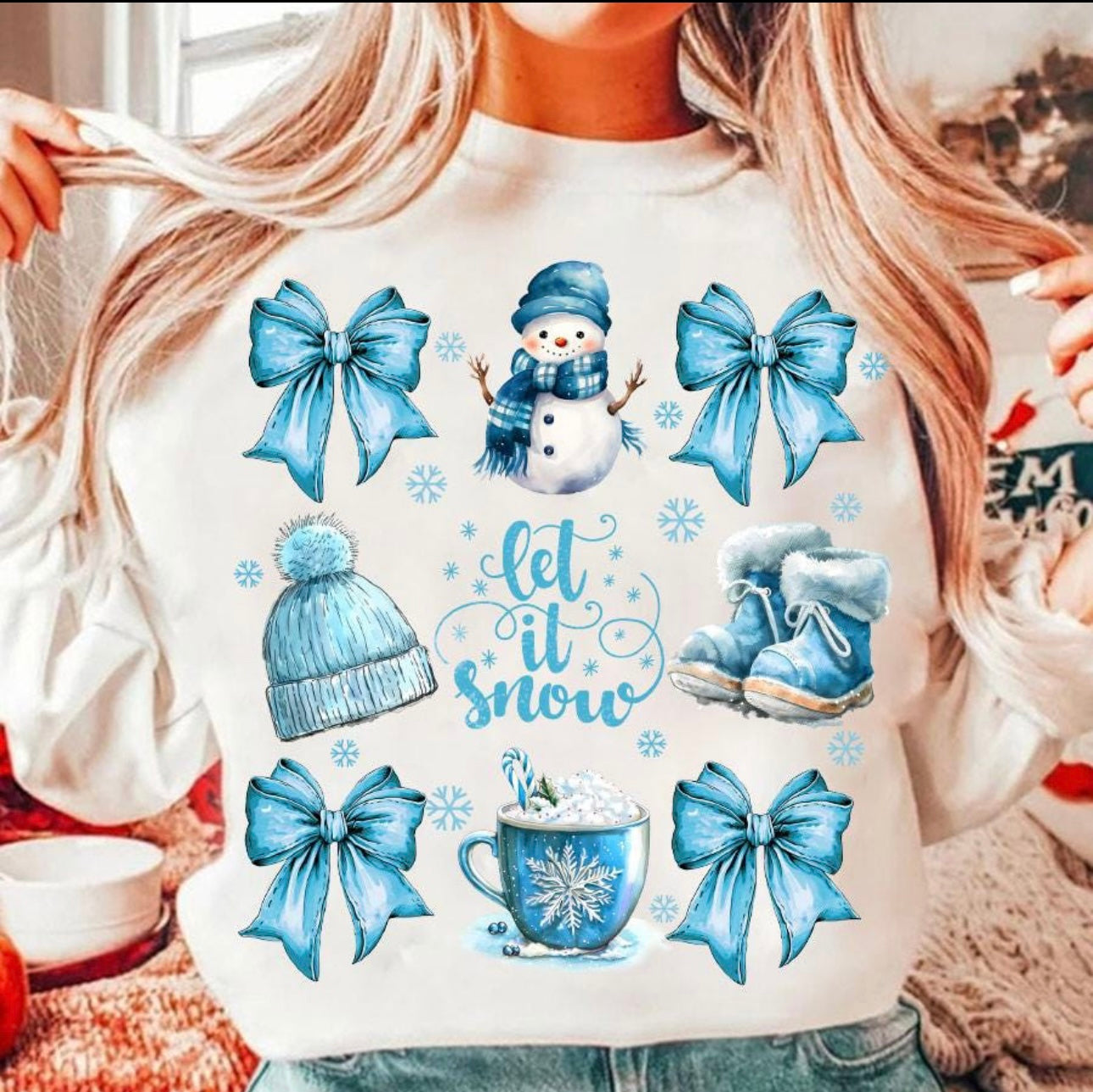 Winter Coquette Bow Crewneck Sweatshirt