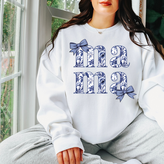 Blue Toile Mama Sweatshirt