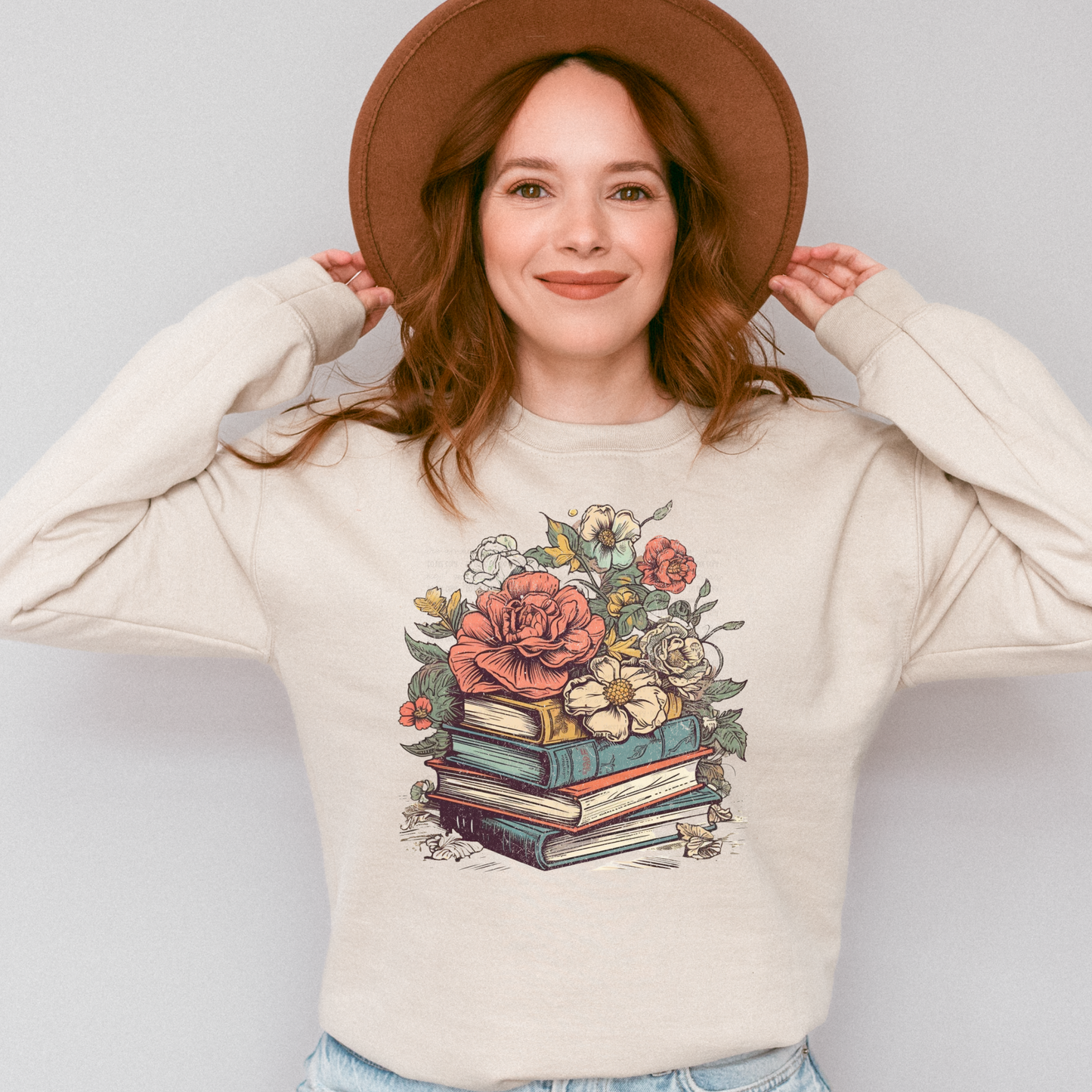 Vintage Book Stack Crewneck