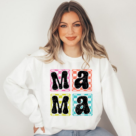 Checkered Mama Crewneck Sweatshirt