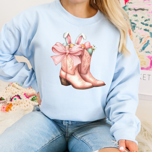 Easter Cowgirl Boots Sweatshirt for Women