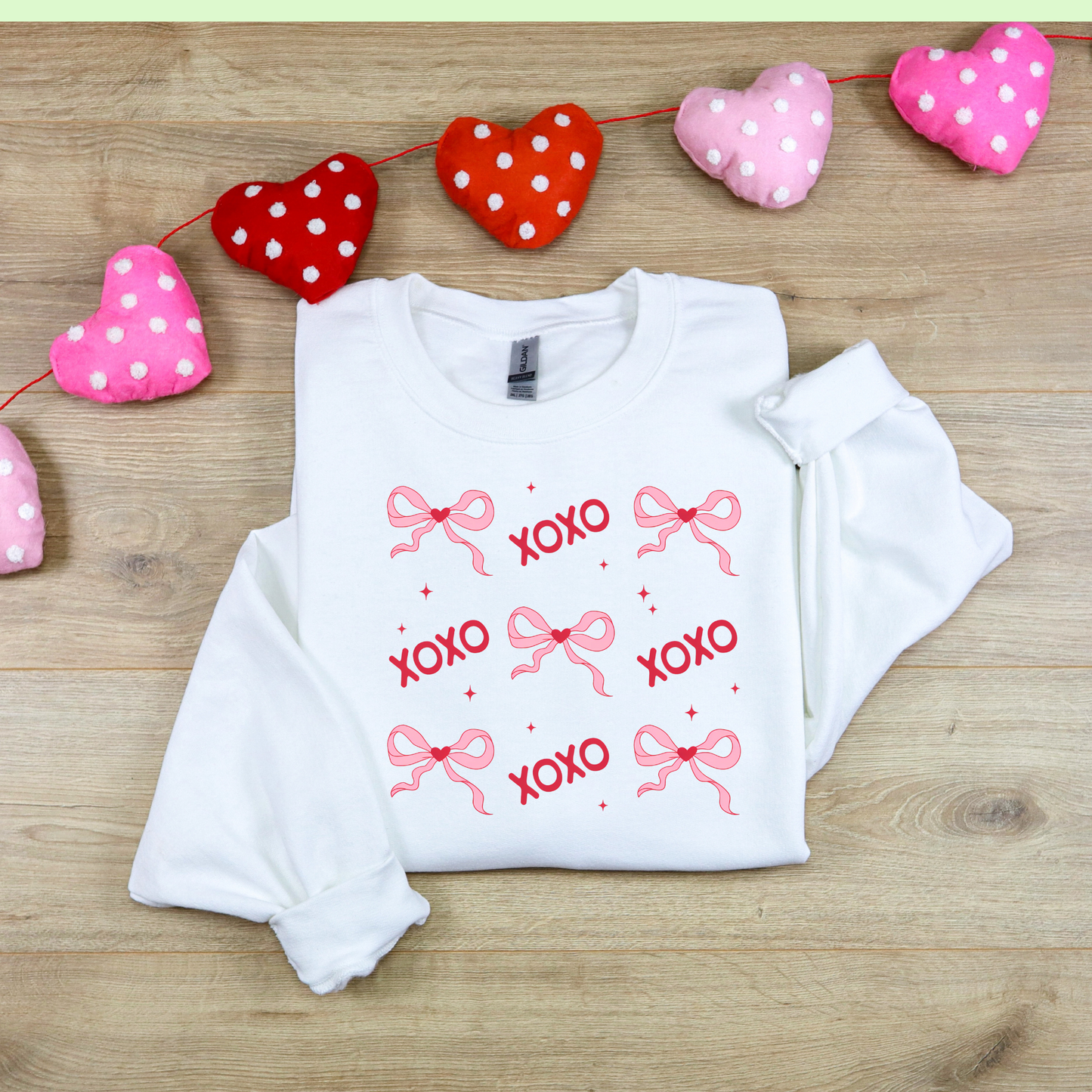 Valentine's Day Coquette Bow XOXO Sweatshirt