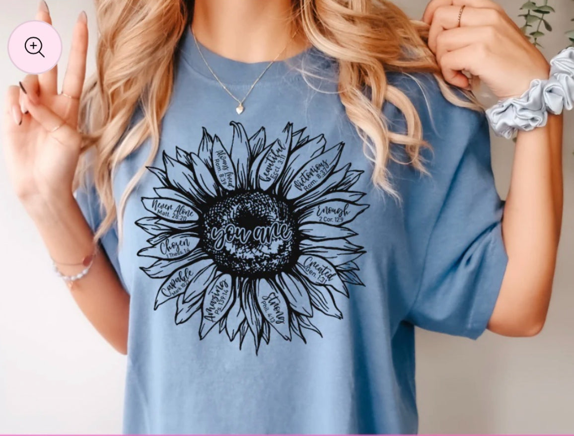 $12 Sunflower Bible Verse Shirt