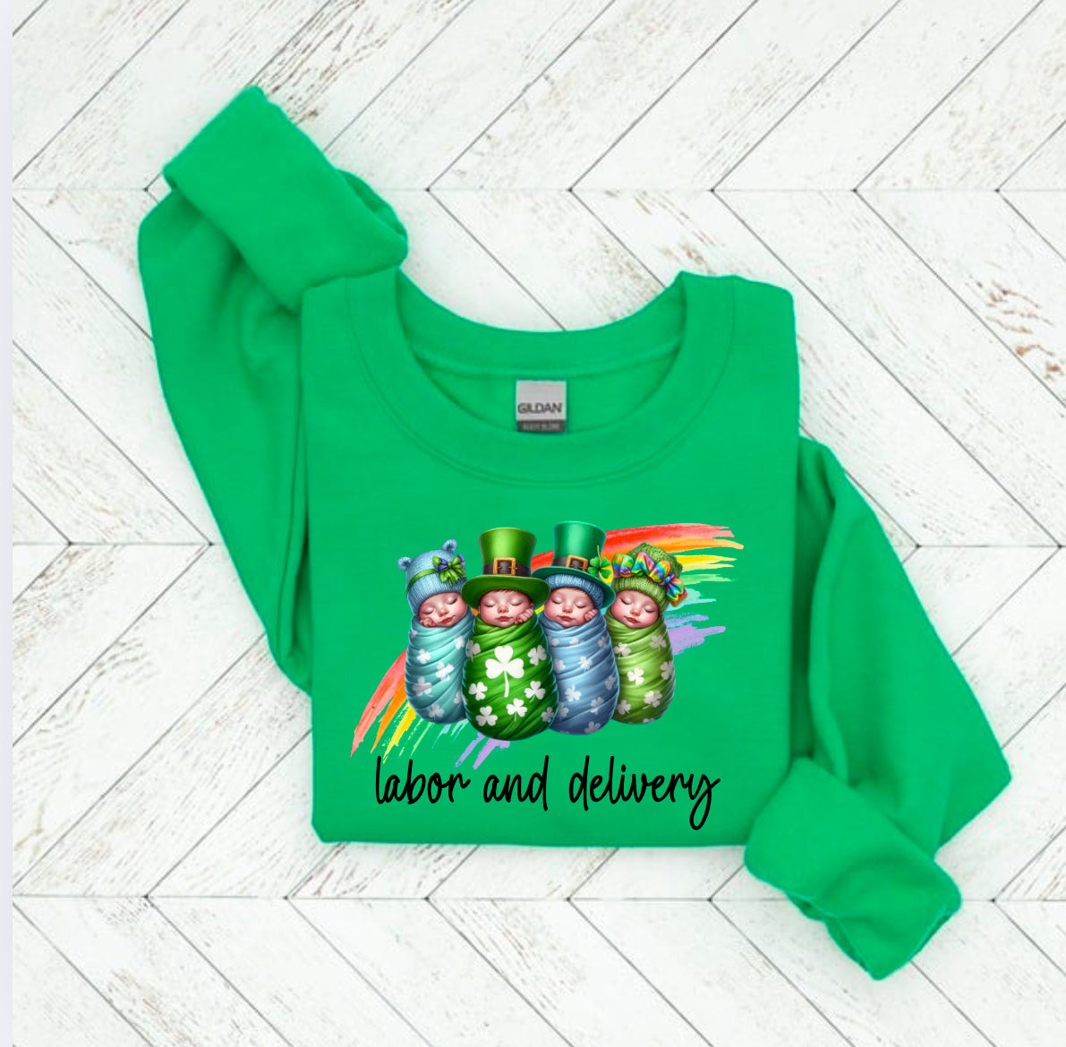 Labor & Delivery St. Patrick's Day crewneck sweatshirt