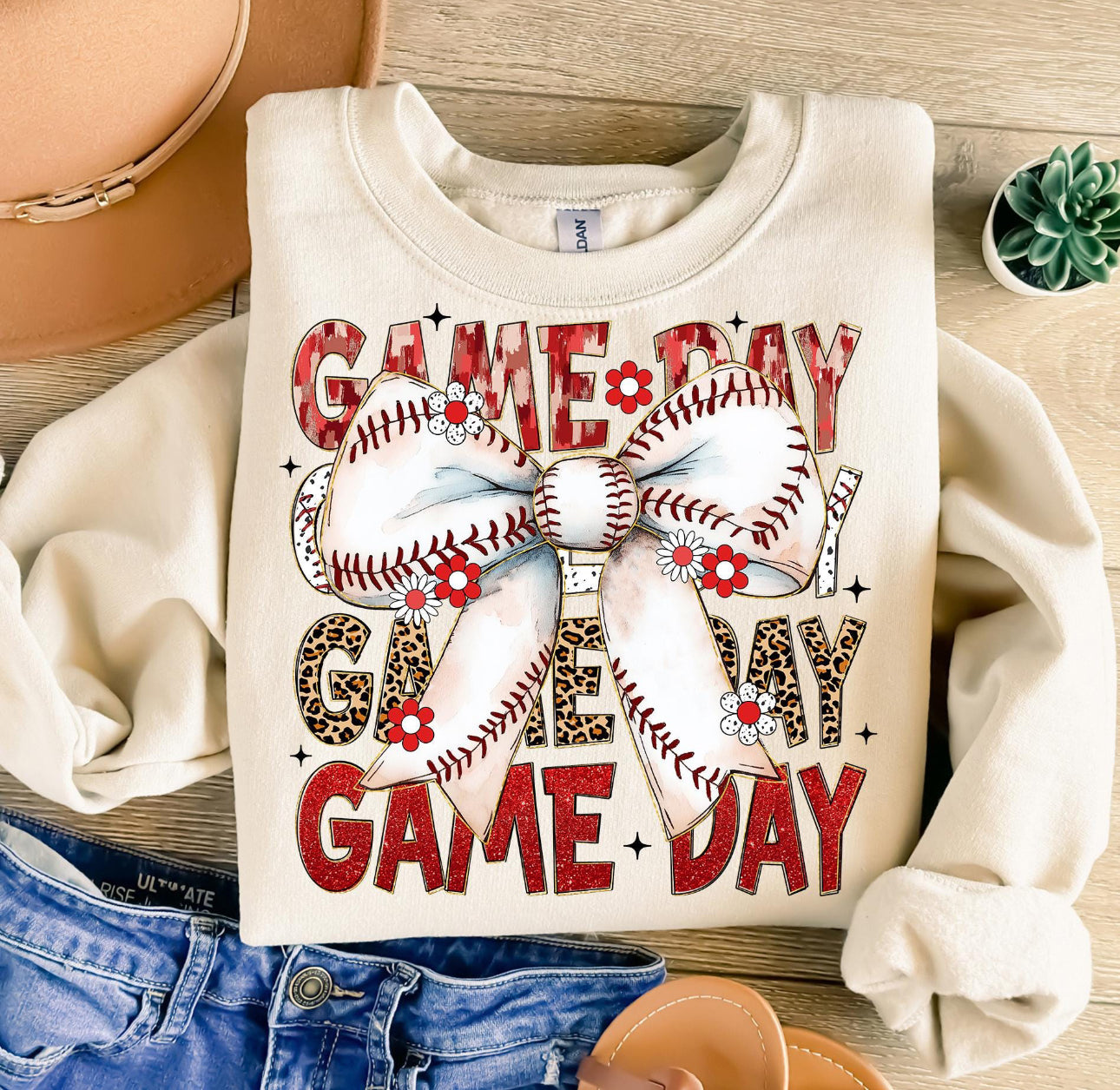 Baseball Game Day Crewneck Sweatshirt