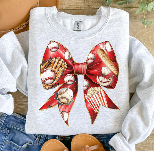 Baseball Bow Crewneck Sweatshirt