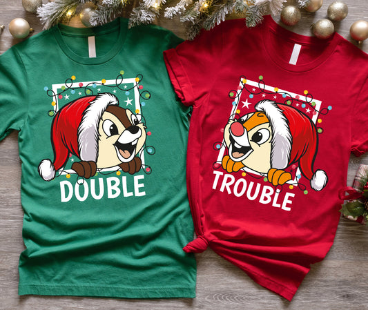 Christmas Double Trouble Chipmunk Shirt for Kids and Adults