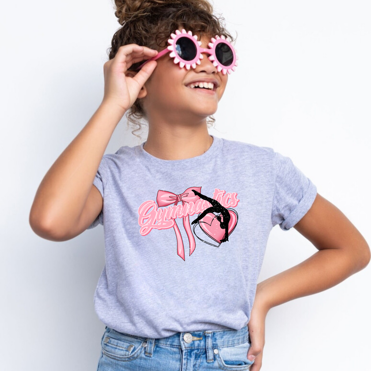 Gymnastics Pink Bow Shirt | Gymnastics Shirt for Girls