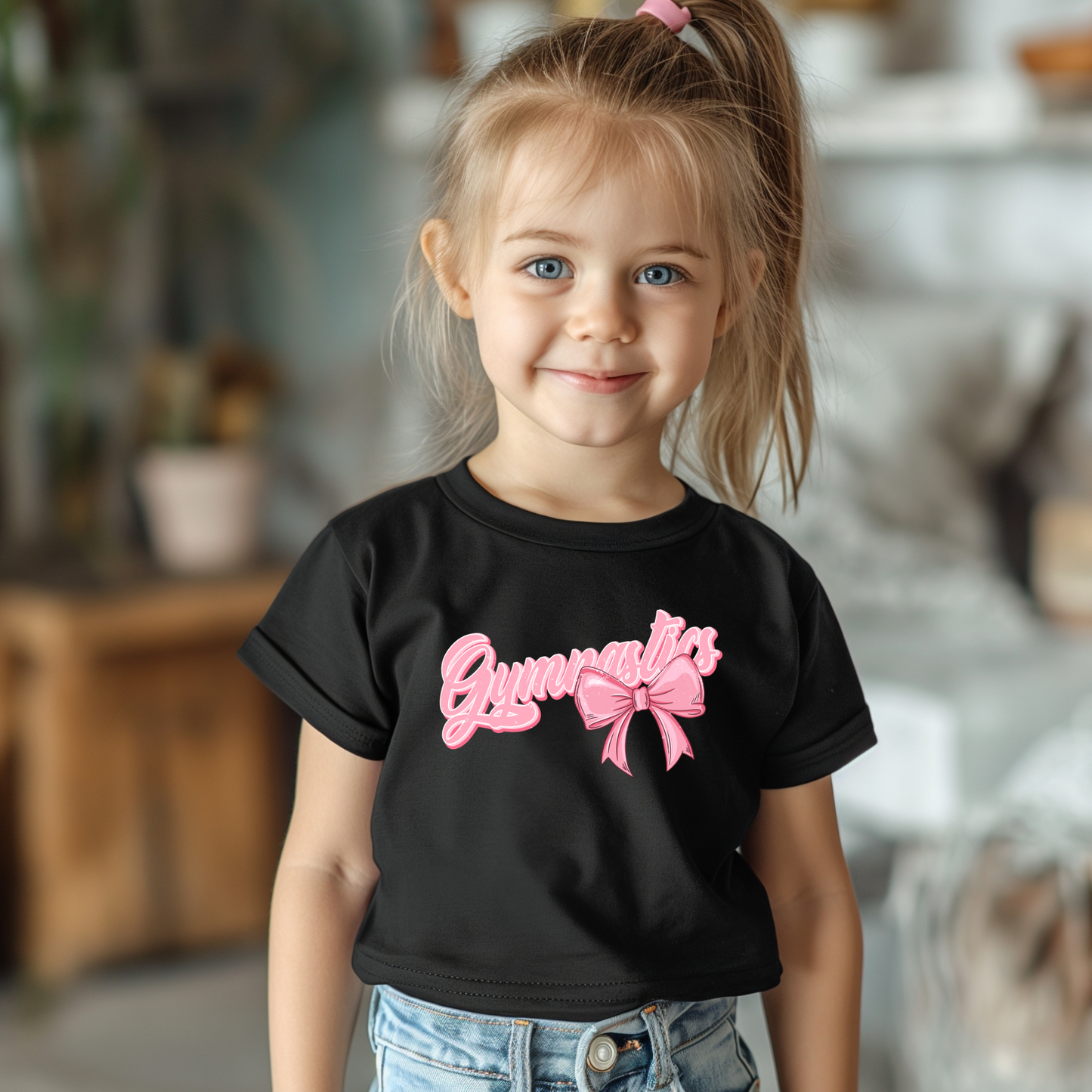 Gymnastics Pink Bow Shirt | Gymnastics Shirt for Girls