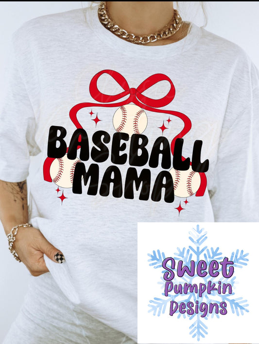 Bow Baseball Mama Shirt