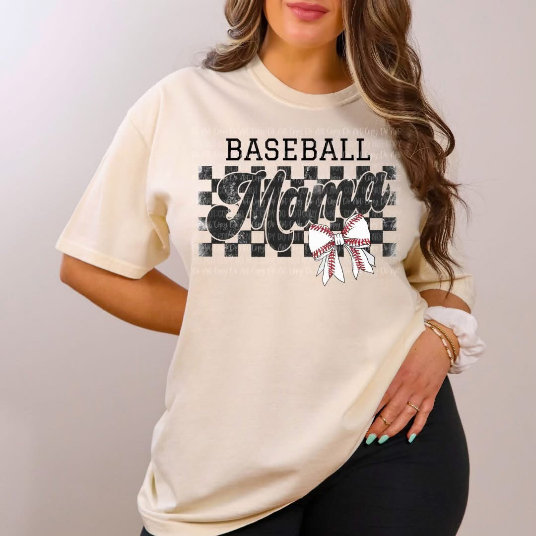 Checkered Baseball Mama Shirt