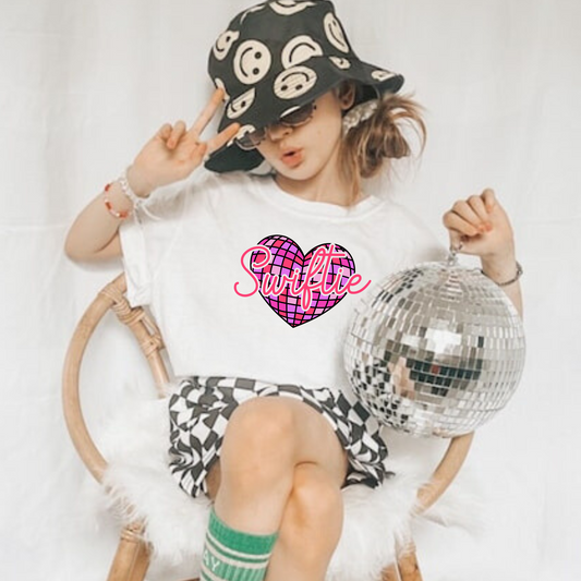 TS Disco Ball Heart Shirt for Girls