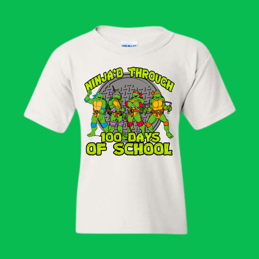 100 Days of School Shirt Turtles