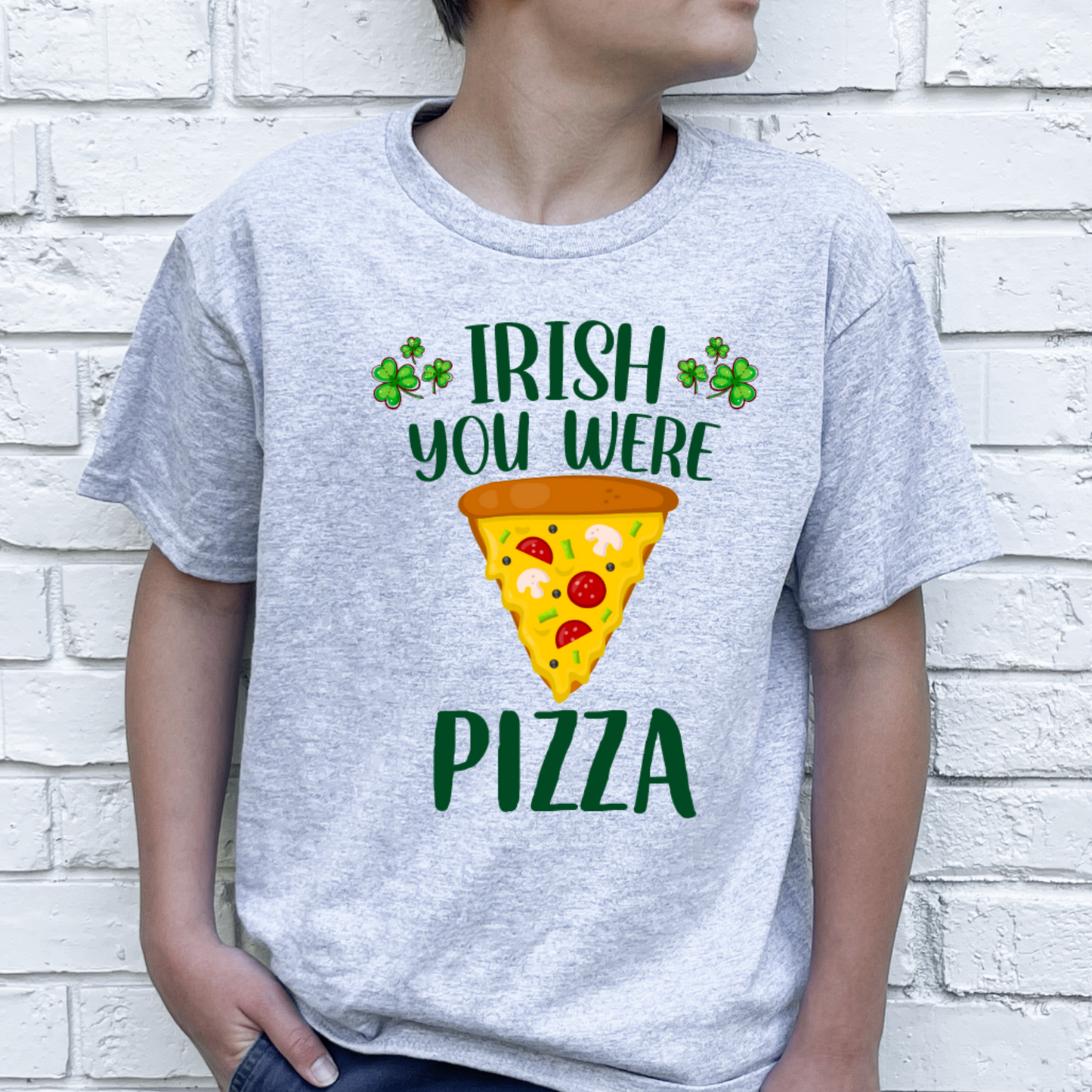 Irish You Were Pizza St. Patrick's Day Shirt for Kids