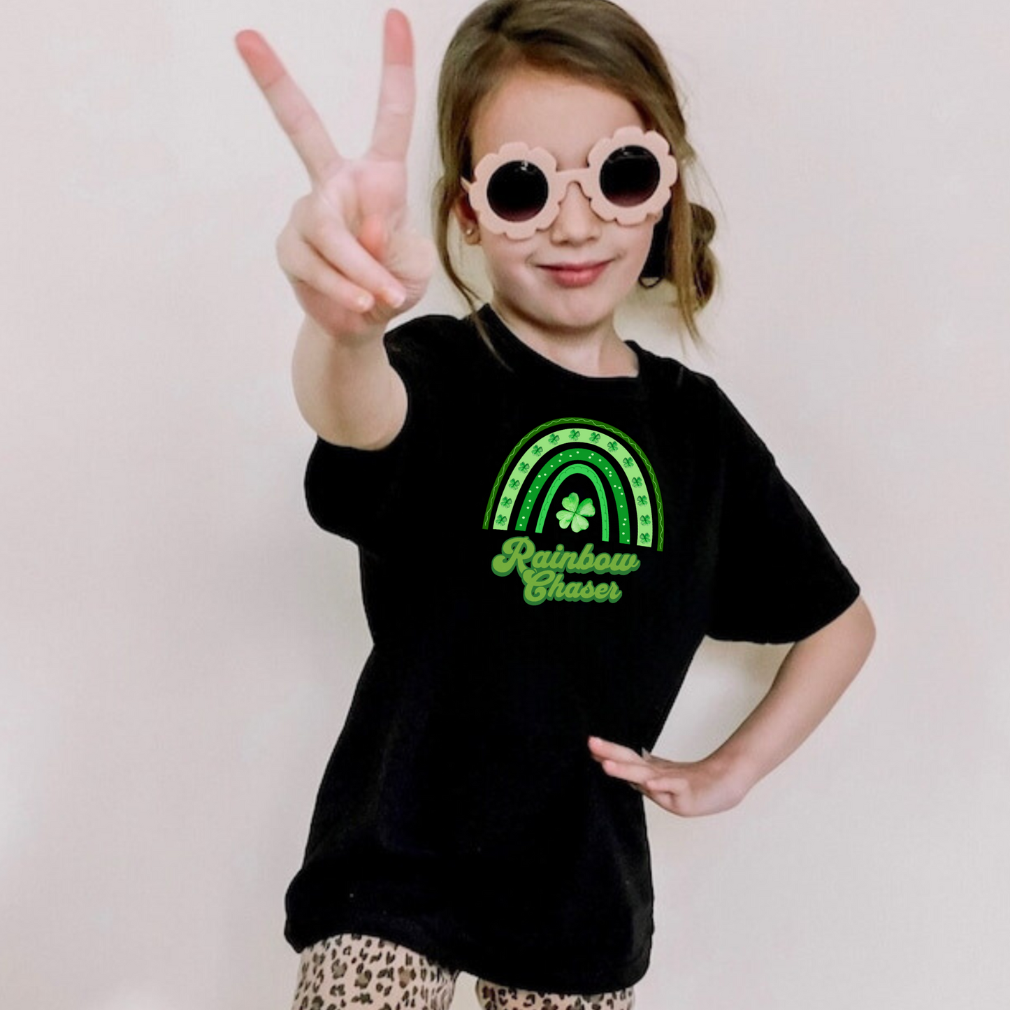 Rainbow Chaser St. Patrick's Day Shirt for Girls