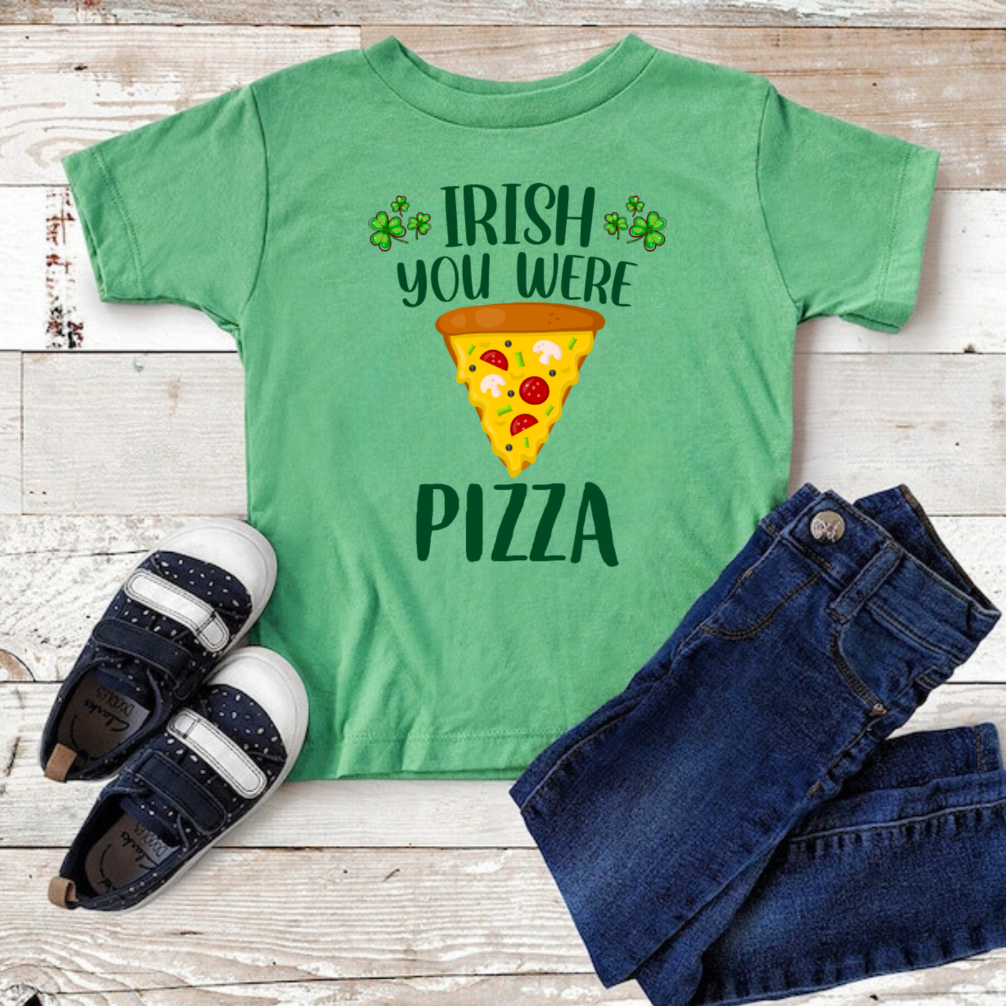 Irish You Were Pizza St. Patrick's Day Shirt for Kids