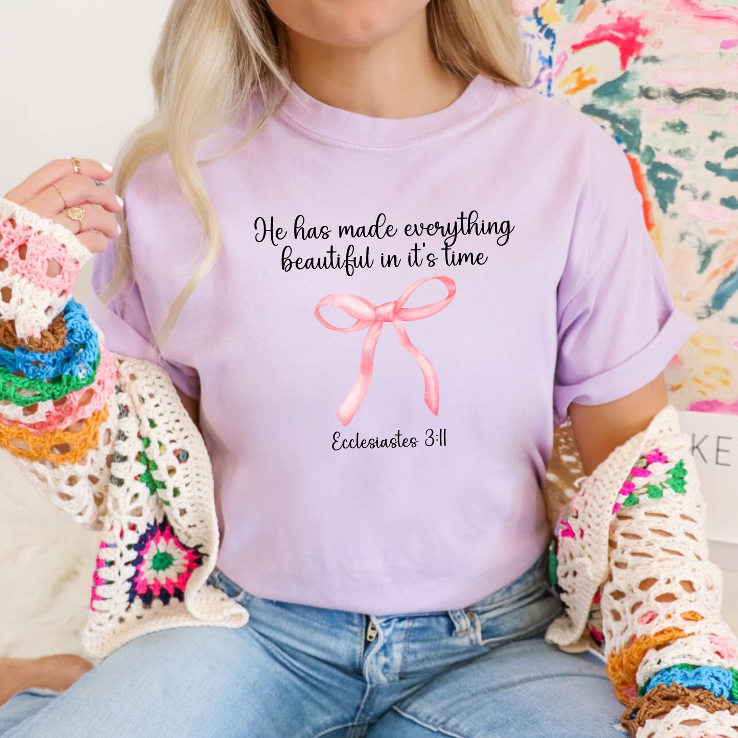 He Has Made All Things Beautiful In It's Time Bible Verse Shirt | Christian Coquette Shirt