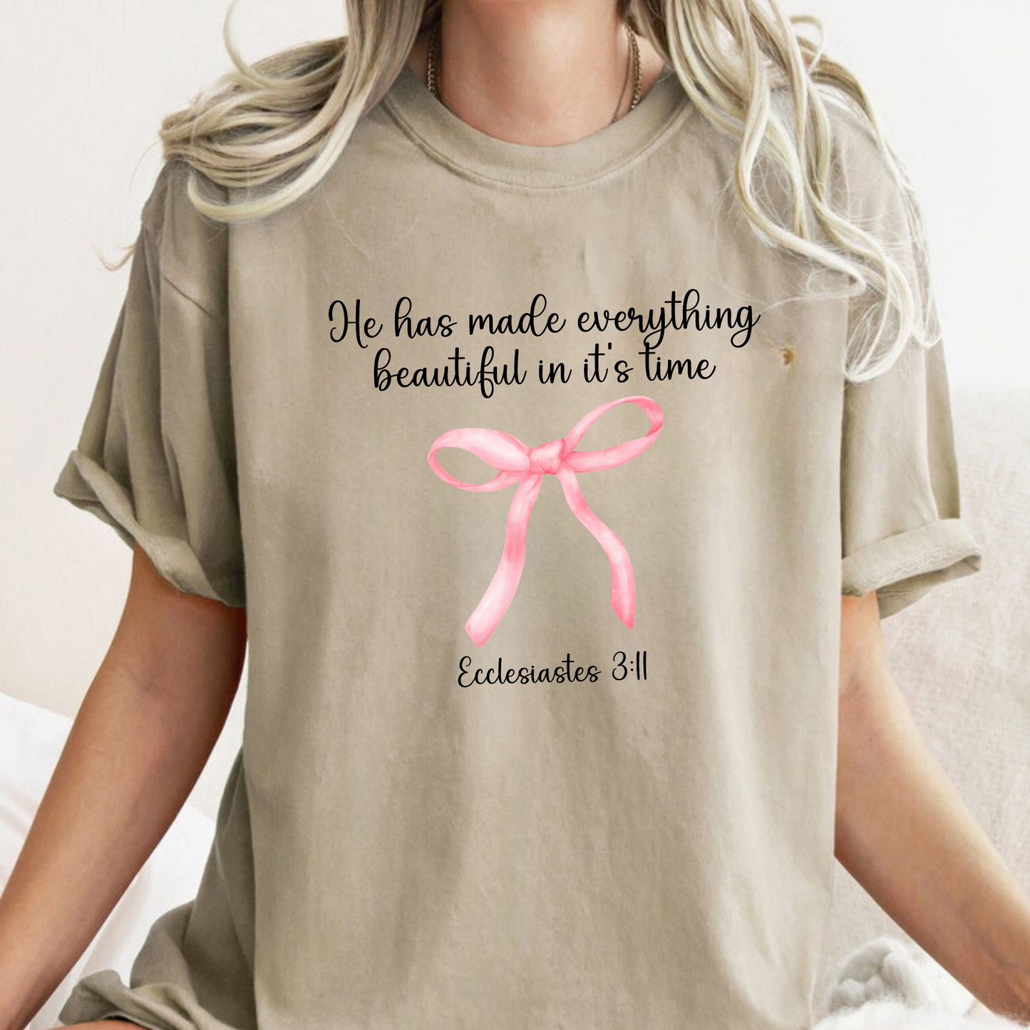 He Has Made All Things Beautiful In It's Time Bible Verse Shirt | Christian Coquette Shirt