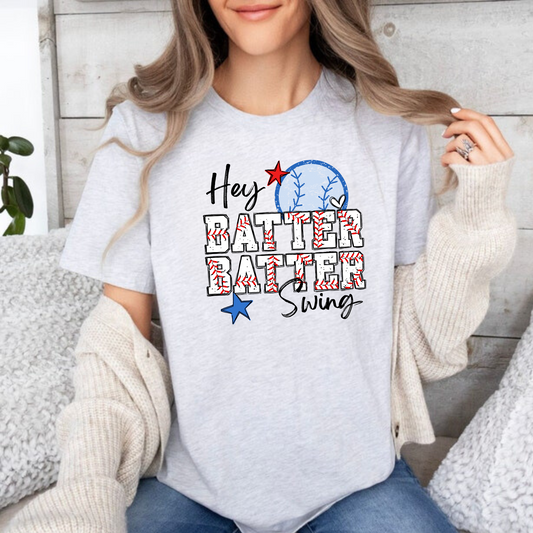 Hey Batter Batter Swing | Baseball Mom Shirt