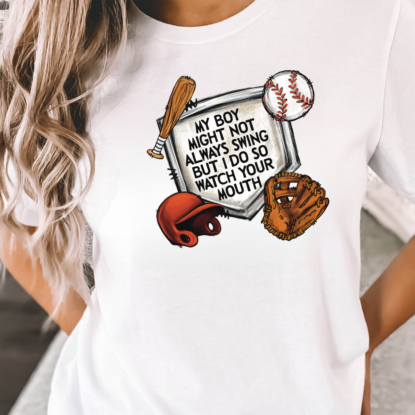 My Son Doesn't Always Swing But I Do | Funny Baseball Mom Shirt