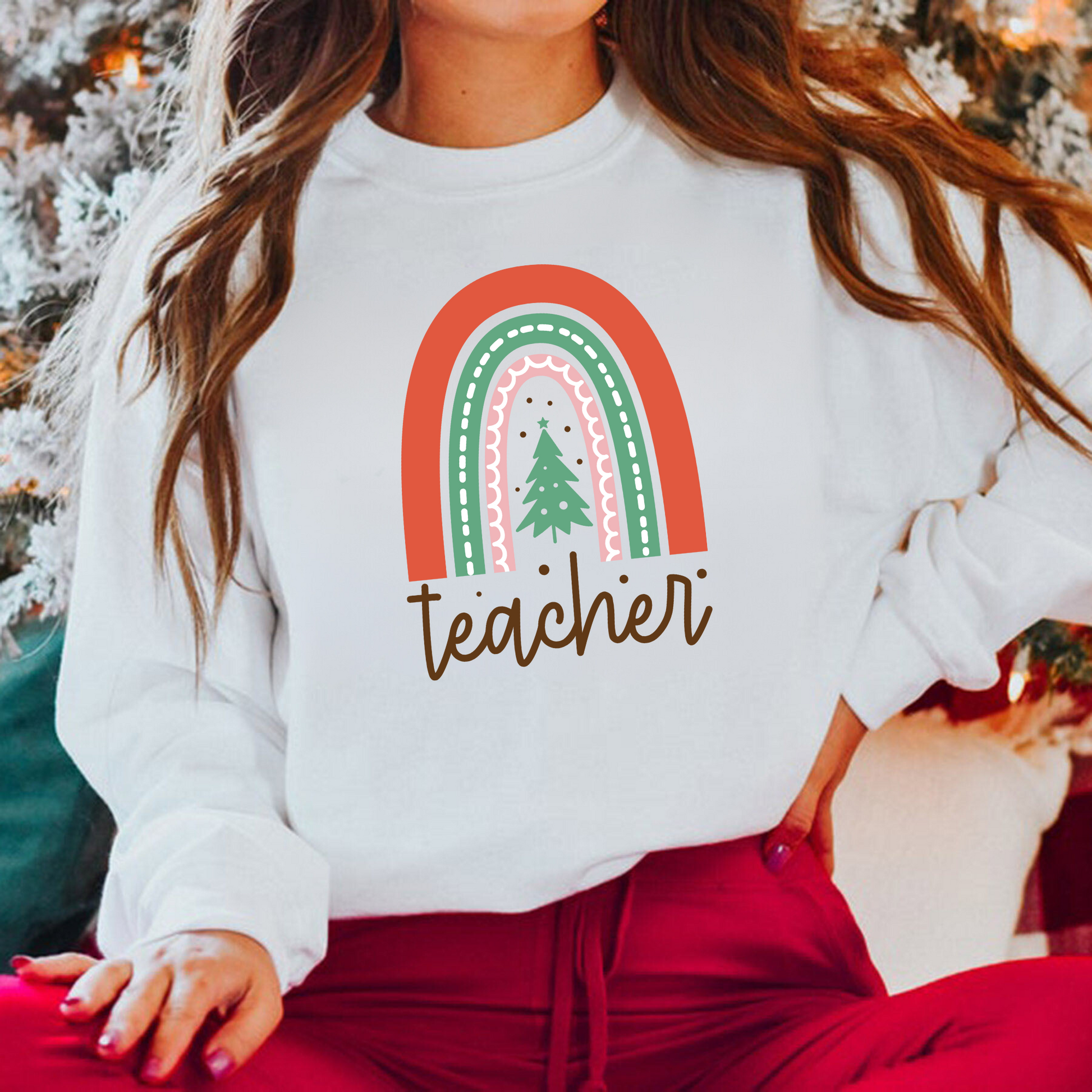 Elevate your holiday style with our Boho Teacher Christmas Sweatshirt, the perfect blend of boho charm and festive spirit. Shop now and add this delightful Teacher Christmas sweatshirt to your collection of Christmas teacher shirts.