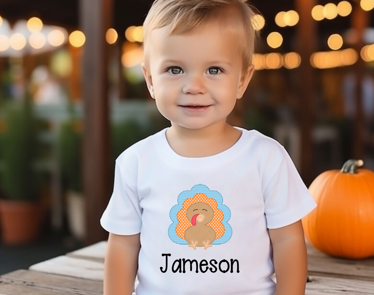 Personalized Thanksgiving shirt for boys.