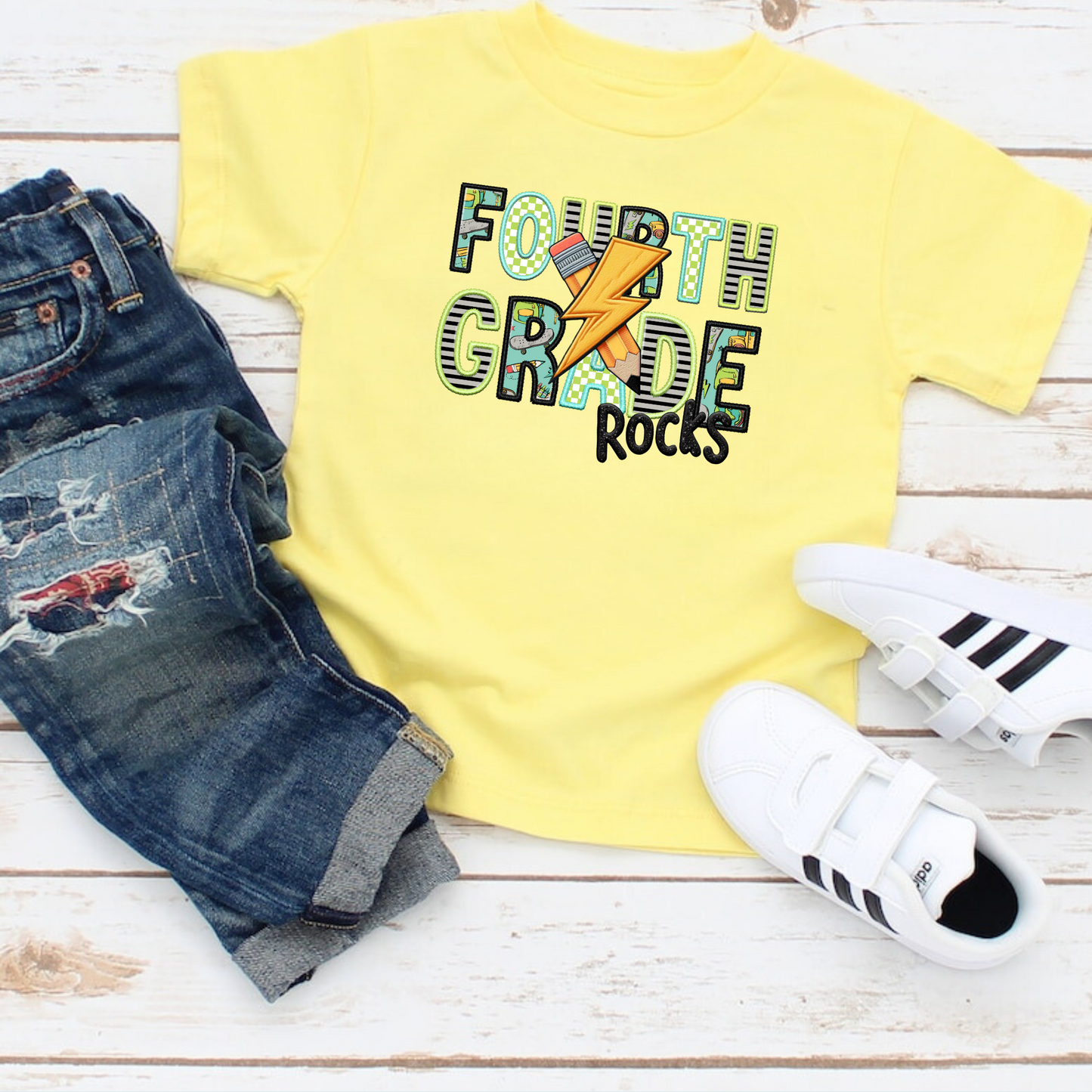 Custom Grade Level Rocks | Back To School Shirt for Boys