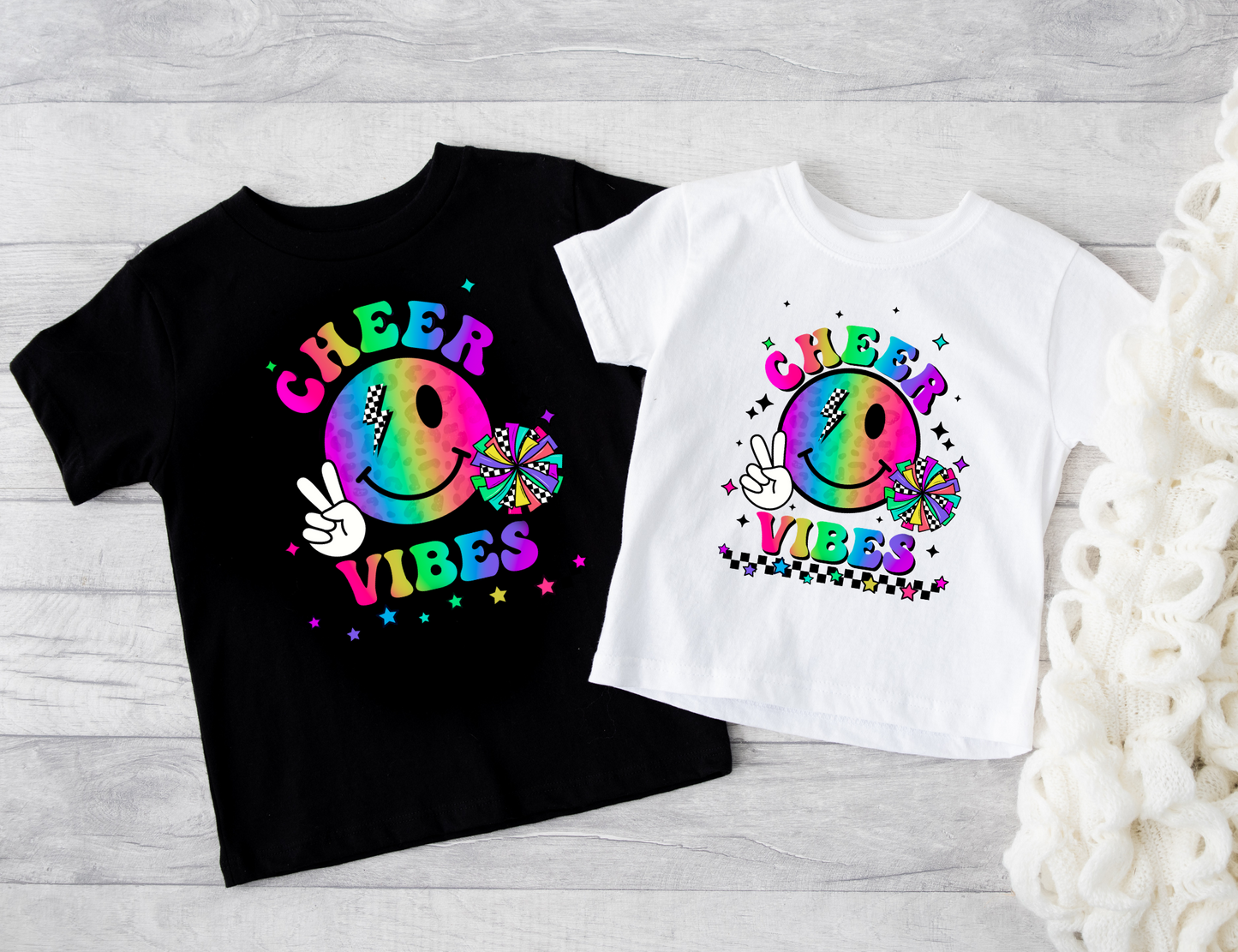 Rainbow Cheer Vibes Shirt for Girls