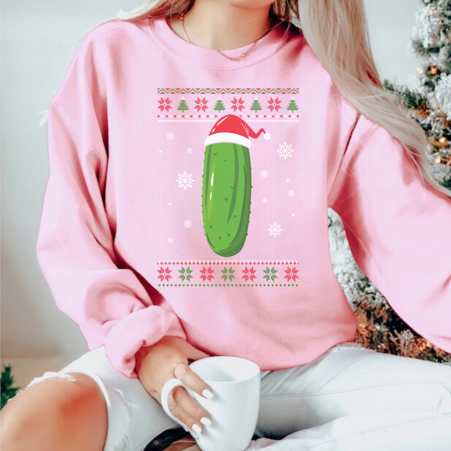 Christmas Pickle Sweatshirt | Ugly Christmas Sweater