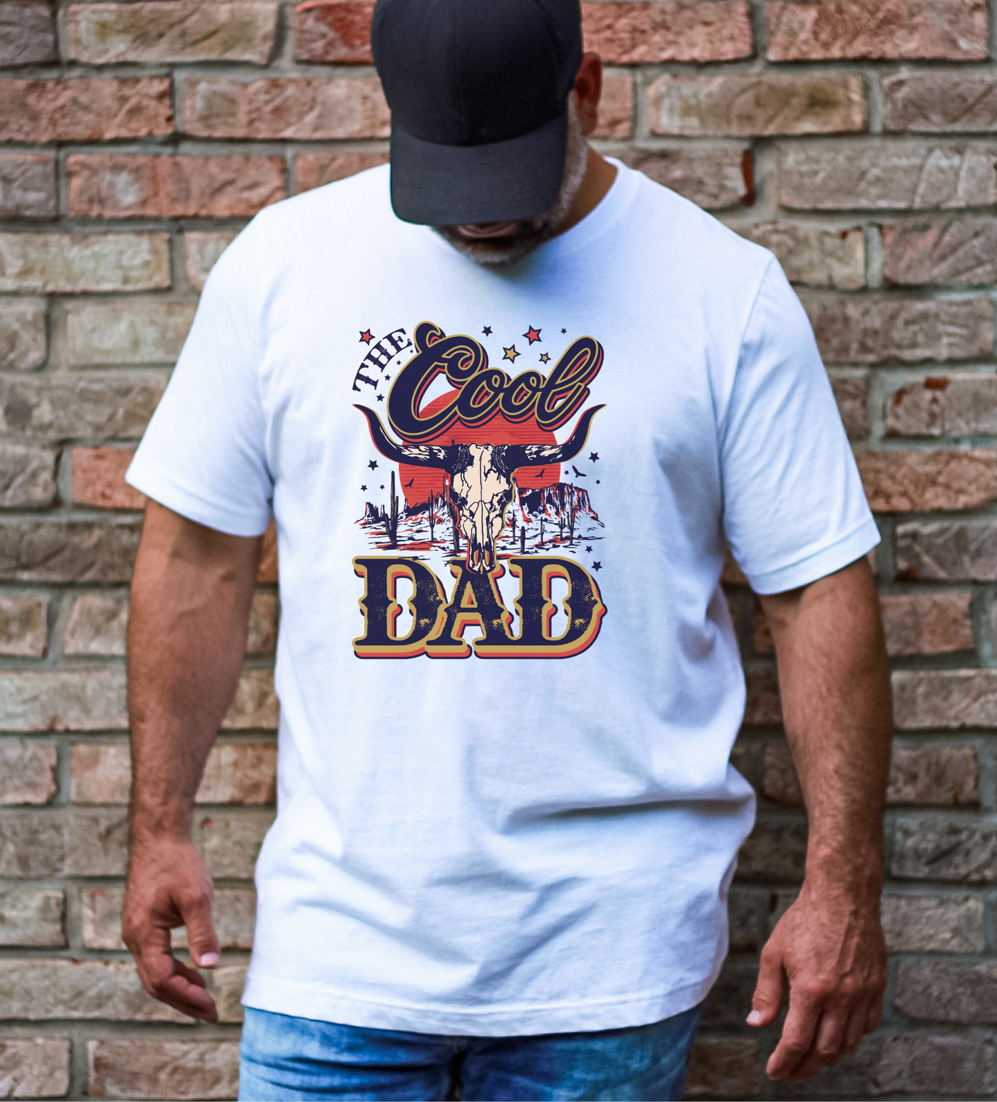 "The Cool Dad" Father's Day shirt with bold typography and humorous message.