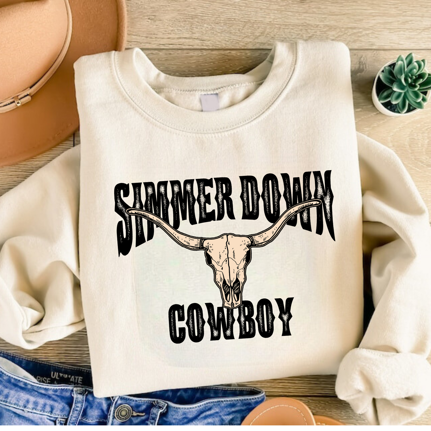 Simmer Down Cowboy Crewneck Sweatshirt