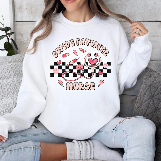 Cupid's Favorite Nurse | Valentine's Day Nurse Sweatshirt