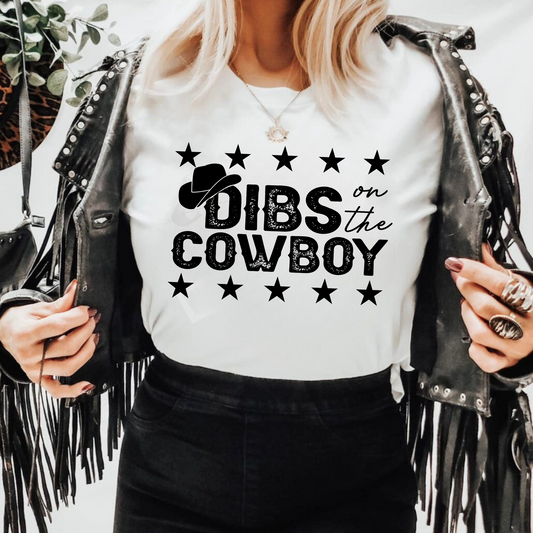 "Dibs on the Cowboy" Western T-Shirt for Summer, Festivals, and Coastal Cowgirls - Women's Graphic Tee