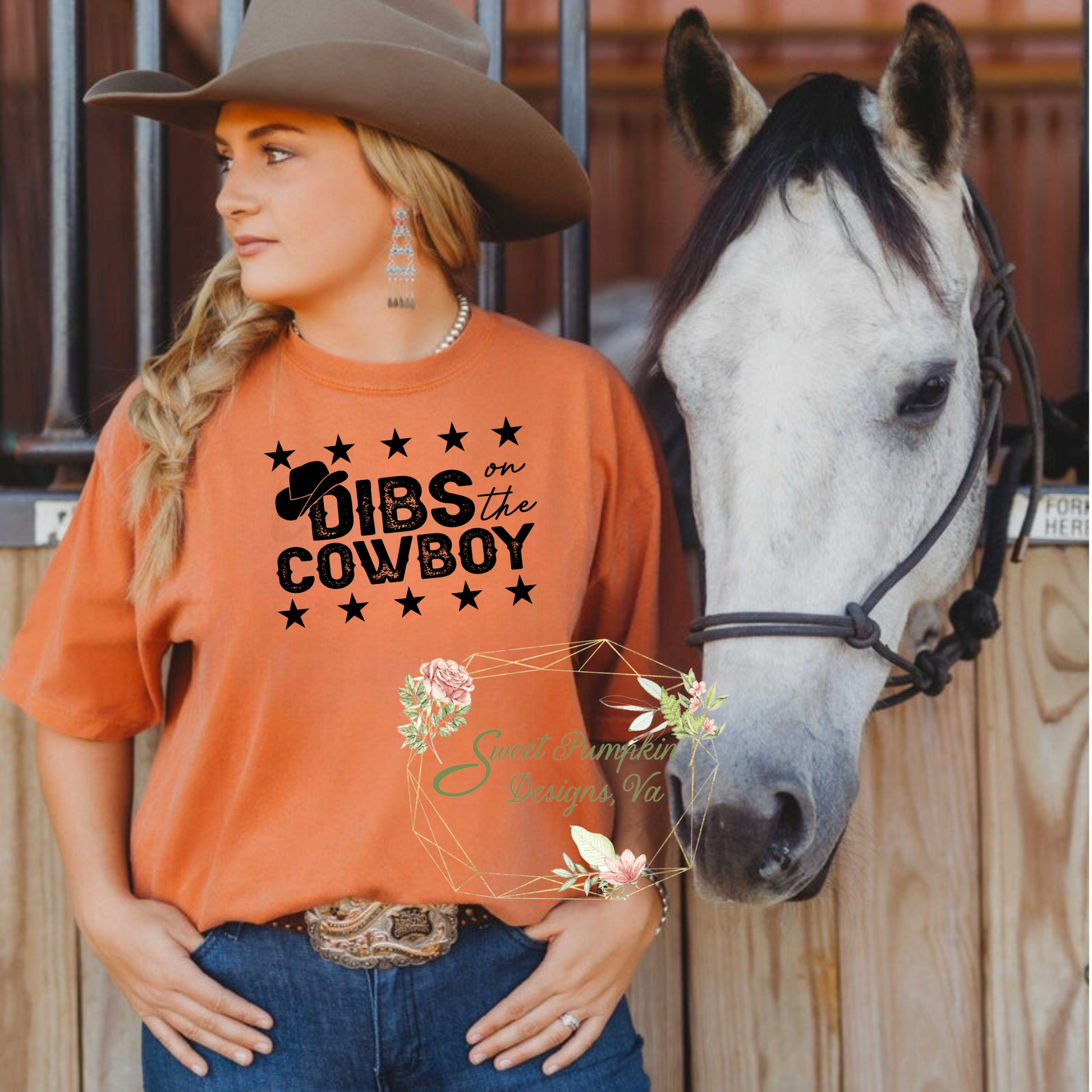 "Dibs on the Cowboy" Western T-Shirt for Summer, Festivals, and Coastal Cowgirls - Women's Graphic Tee