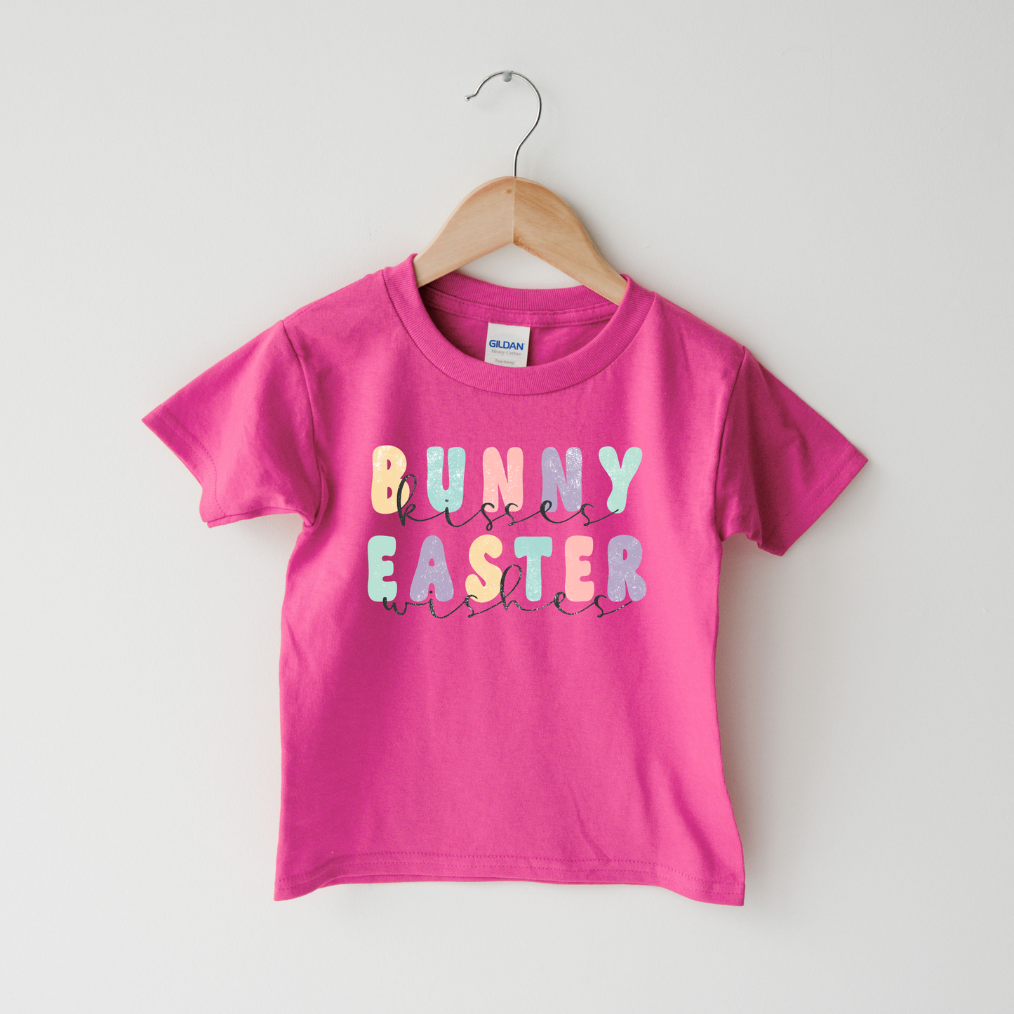 Bunny Kisses Easter Wishes | Easter Shirt for Girls