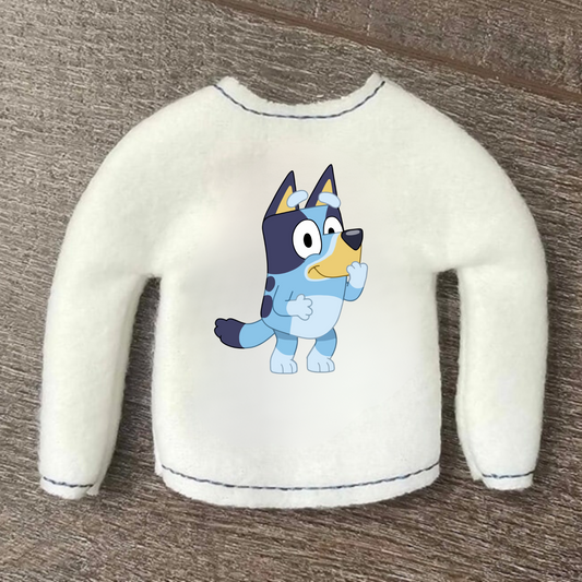 Blue Dog Sweater for 12" Doll