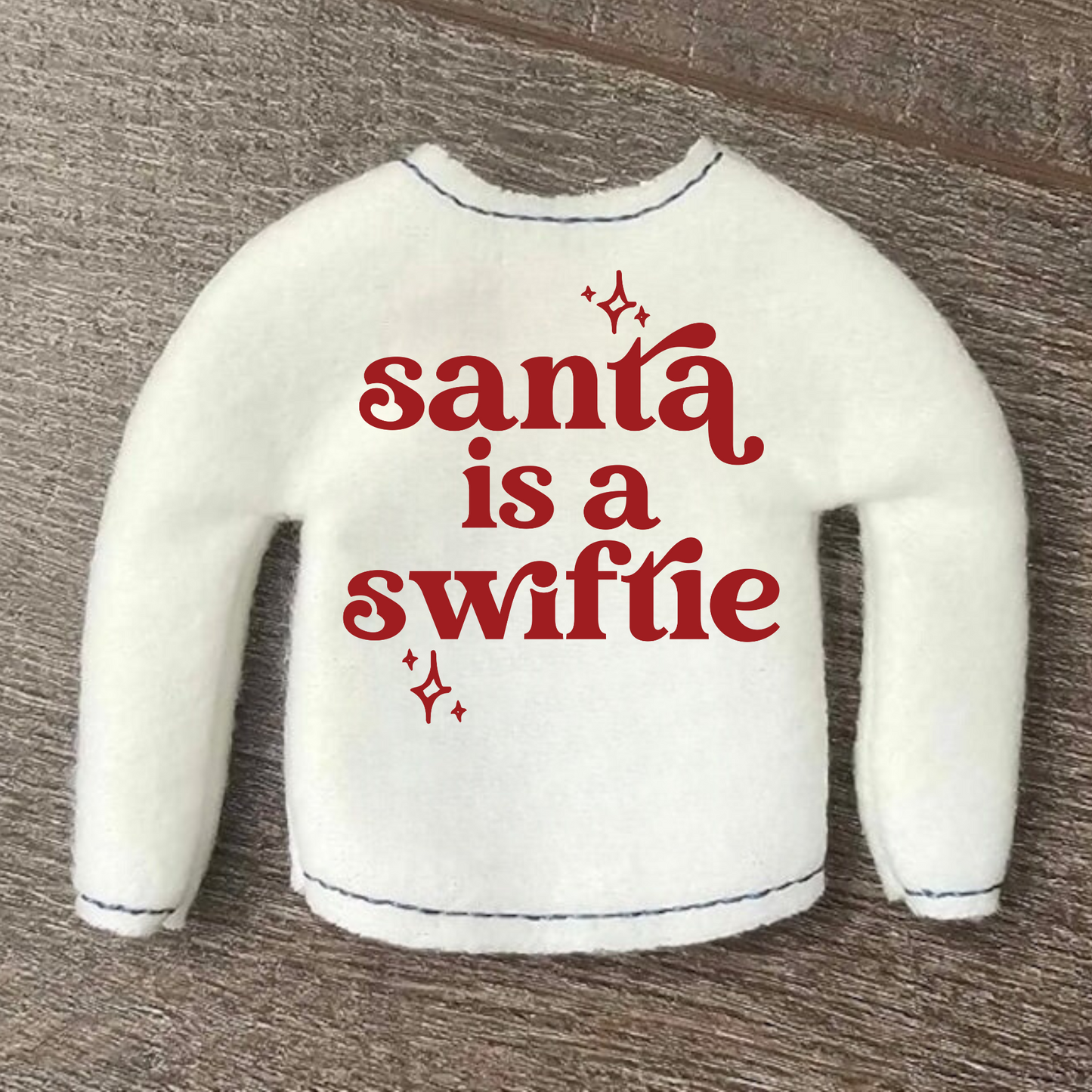 BUNDLE Santa is a Swift1e sweater for 12" doll, sticker, bracelet