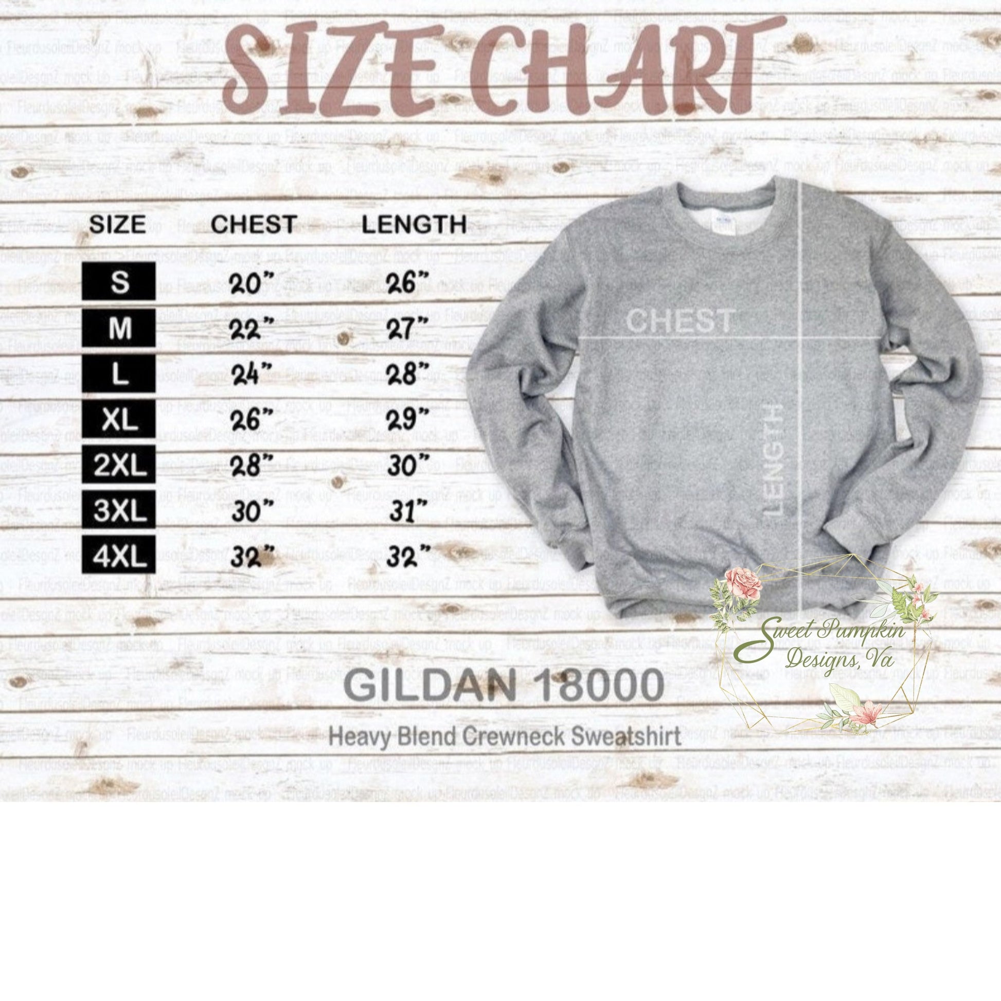 Gildan 18000 Size Chart