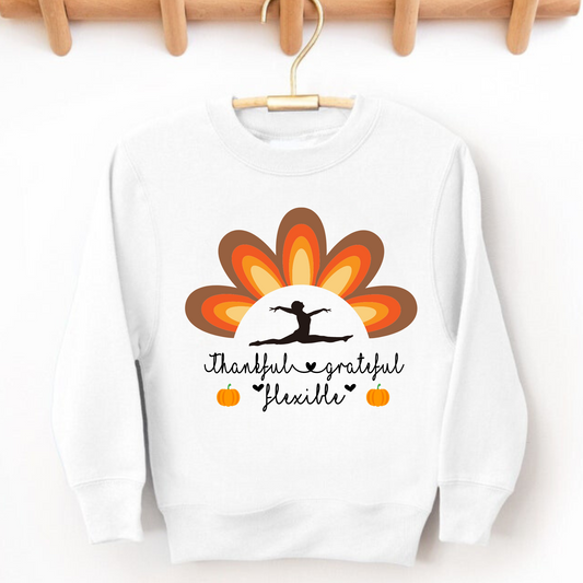 Thankful Grateful Flexible | Thanksgiving Gymnastics Sweatshirt