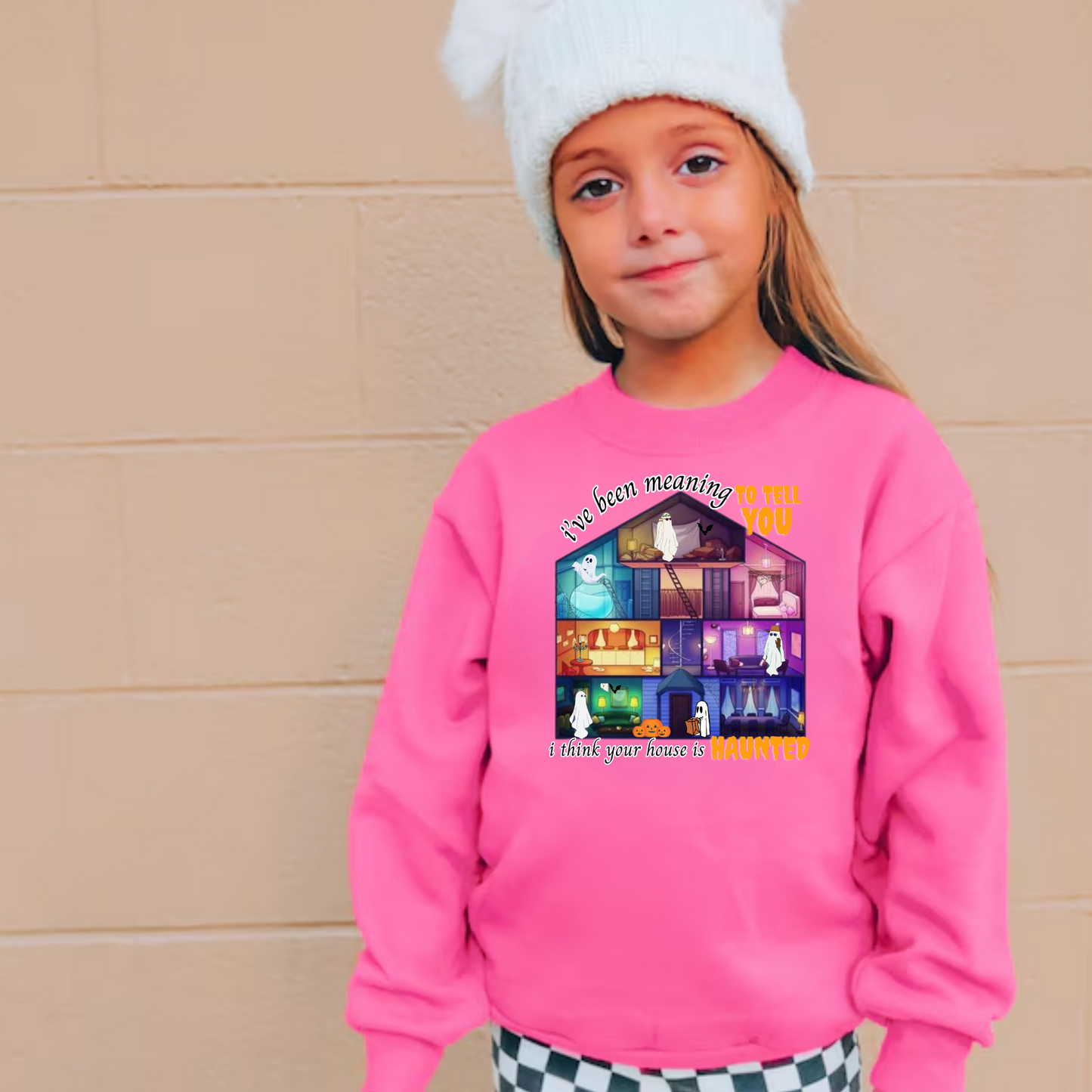 Haunted Lover House Girls Crewneck Sweatshirt