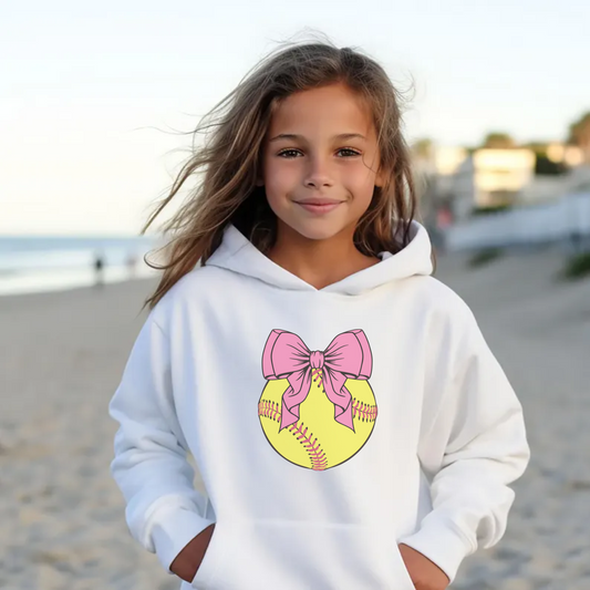 Softball Bow Hoodie for Girls