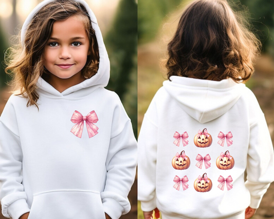 Pumpkin Bow Halloween Hoodie for Kids