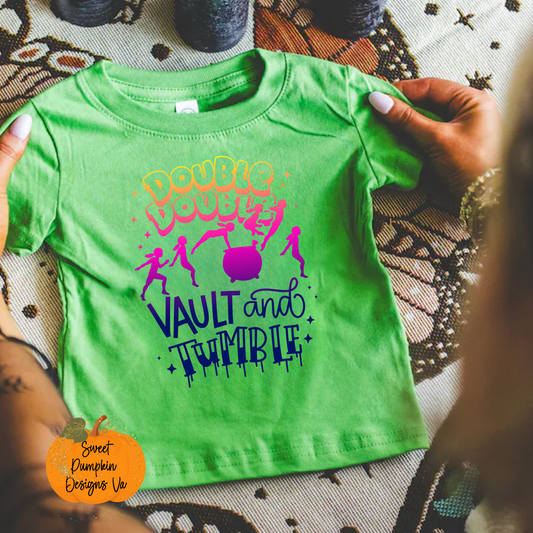 Double Double Vault and Tumble Halloween Gymnastics Shirt for Kids