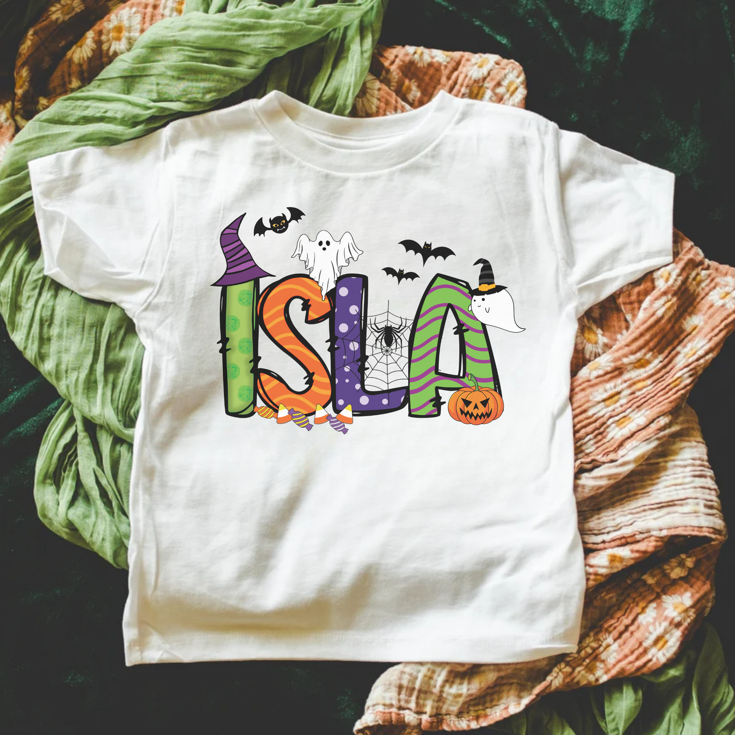 Custom Halloween Shirt with Name for Kids