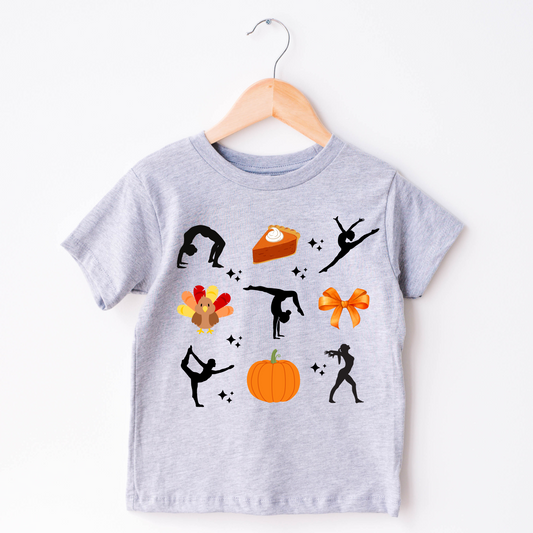 Gymnastics Thanksgiving Coquette Bow Shirt for Kids