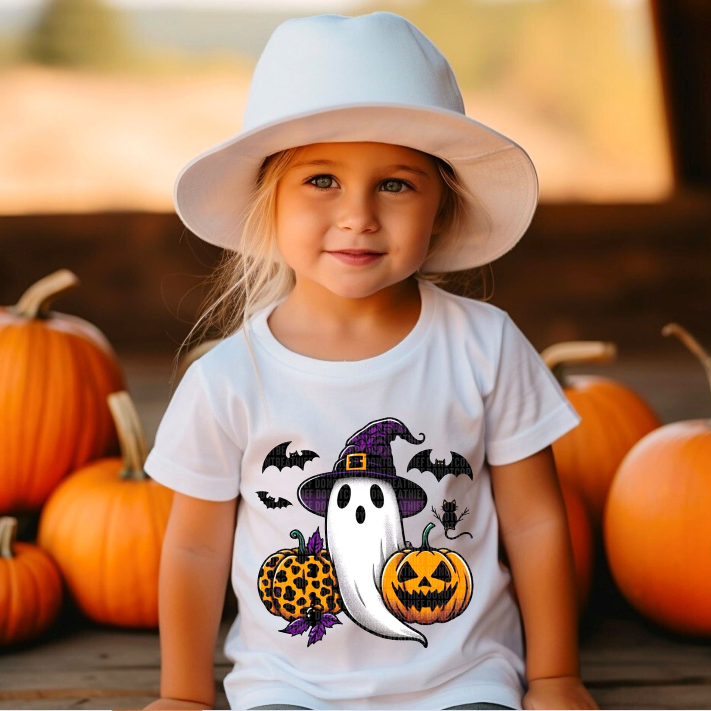 Cute Pumpkin & Ghost Shirt | Girls Halloween Shirt