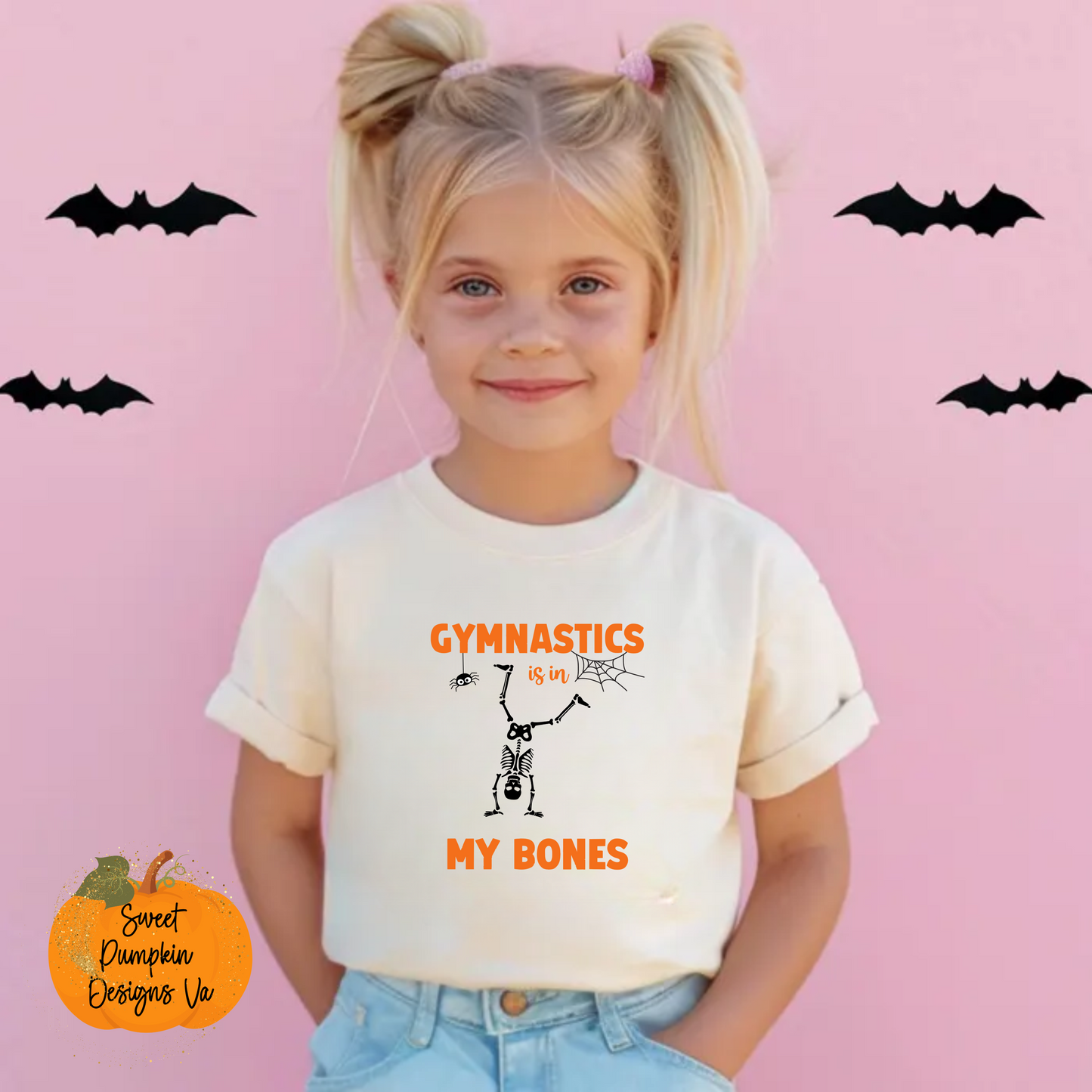 Gymnastics In In My Bones Halloween Shirt for Kids