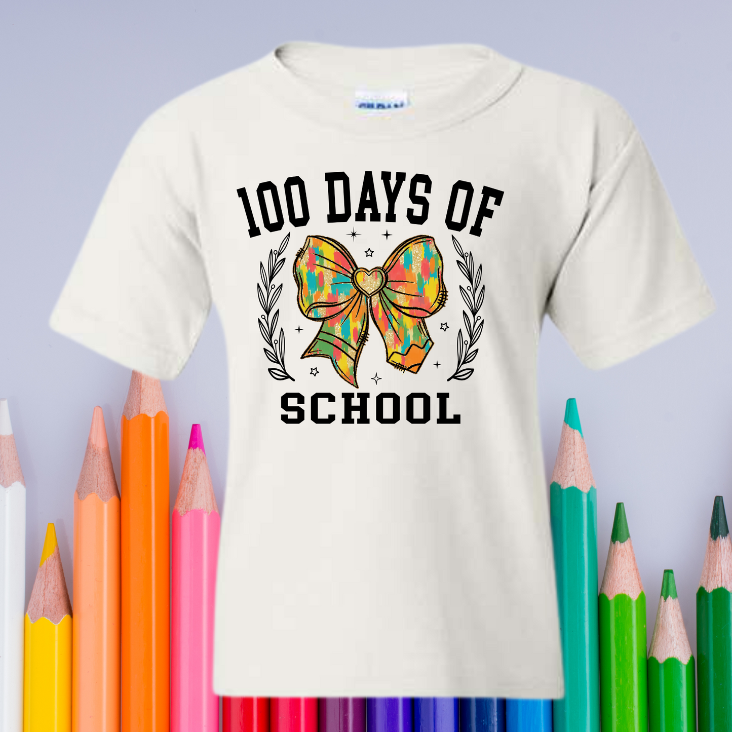 Coquette Pencil Bow 100 Days of School Shirt